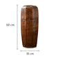 Grand Vase Octogonal Artisanal Effet Bois