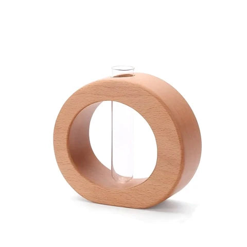 Soliflore Rond en Bois avec Tube