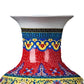 Grand Vase Chinois Ancien Rouge Motif Nature