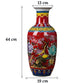 Grand Vase Chinois Ancien Rouge Motif Nature