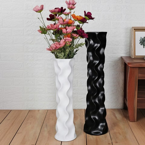 Grand Vase Décoratif Vagues Ondulées
