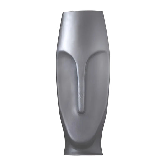 Grand Vase Décoration d'Intérieur Visage Gris