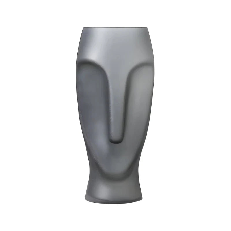 Grand Vase Décoration d'Intérieur Visage Gris