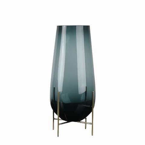 Grand Vase en Verre Goutte d’Eau avec Trépied