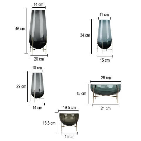 Grand Vase en Verre Goutte d’Eau avec Trépied