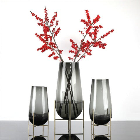 Grand Vase en Verre Goutte d’Eau avec Trépied