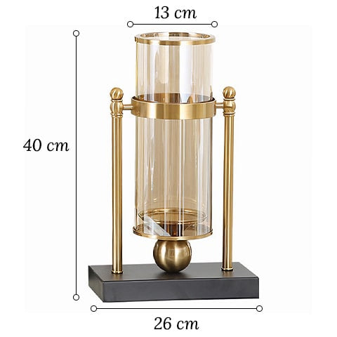 Grand Vase Transparent Cerclé sur Support