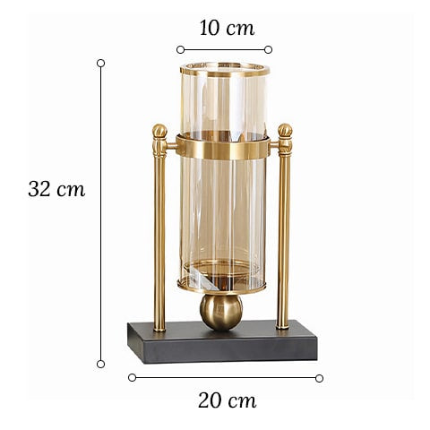 Grand Vase Transparent Cerclé sur Support