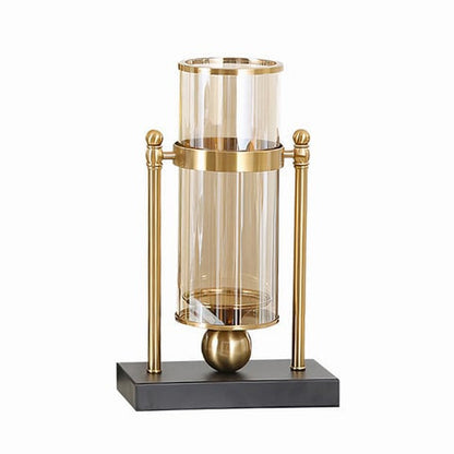 Grand Vase Transparent Cerclé sur Support