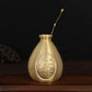 Petit Vase d'Antan Chinois Doré Motif Oiseaux