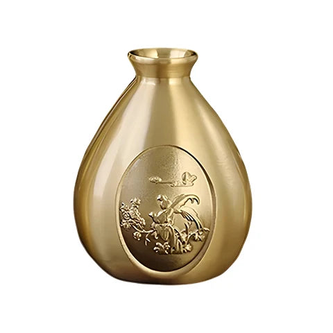 Petit Vase d'Antan Chinois Doré Motif Oiseaux