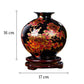 Petit Vase Chinois Ancien Noir Motifs Fleurs