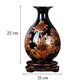 Petit Vase Chinois Ancien Noir Motifs Fleurs