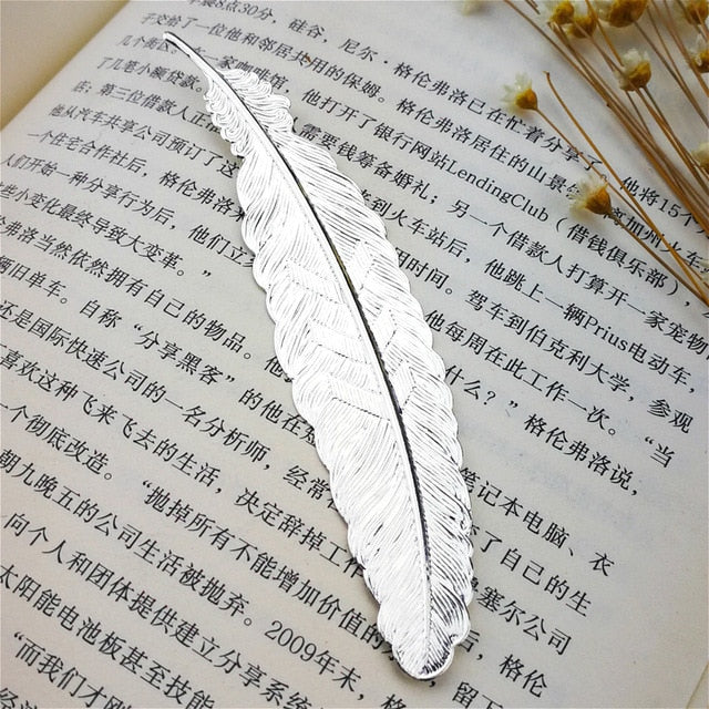 Marque page Plume en métal