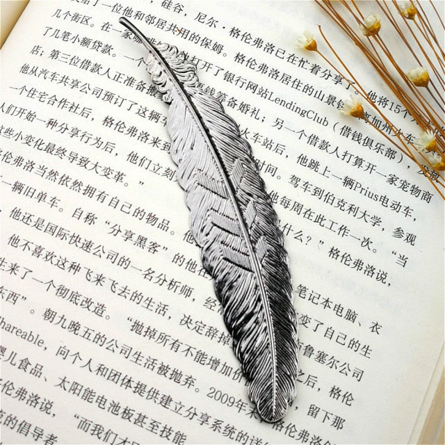 Marque page Plume en métal