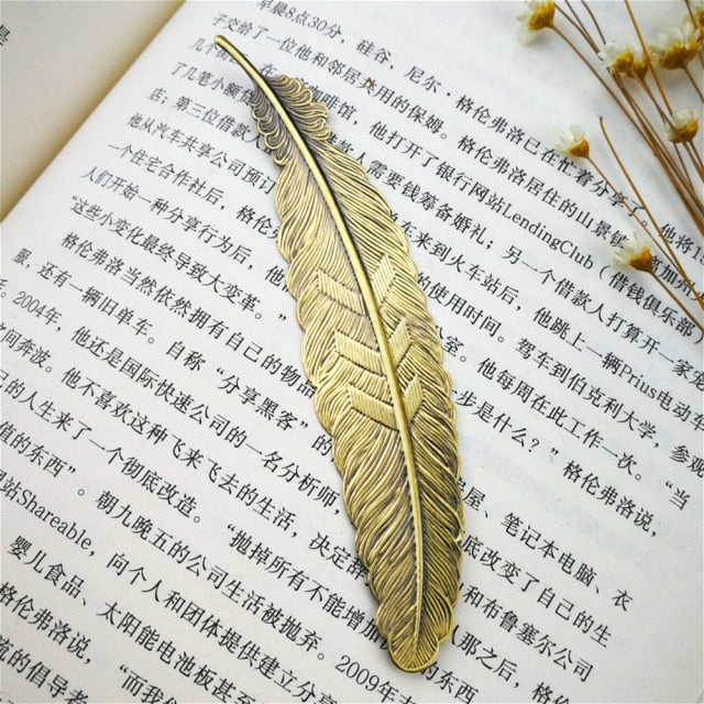 Marque page Plume en métal