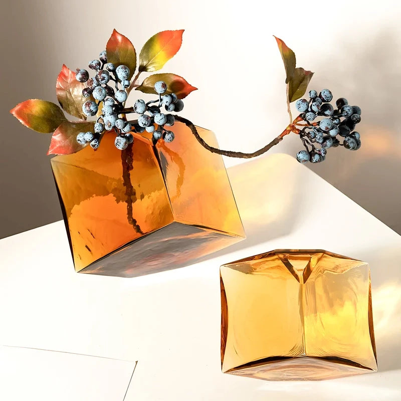 Soliflore Ambre Cubique Translucide Hydroponique