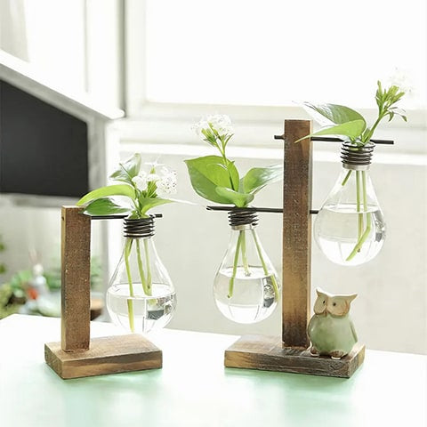 Soliflore Ampoule avec Support Socle