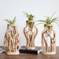 Soliflore Artisanal Bois Naturel Sculpté