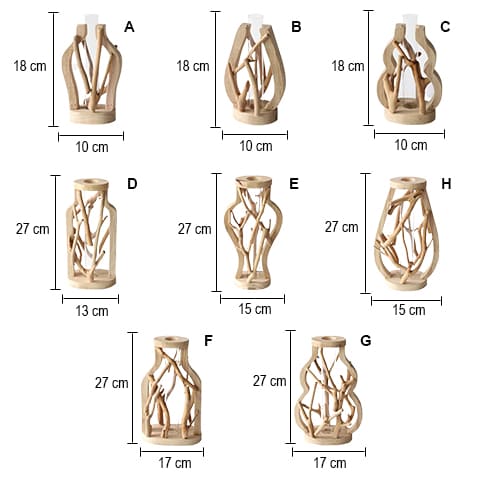 Soliflore Artisanal Bois Naturel Sculpté