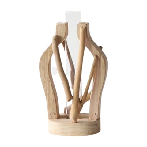 Soliflore Artisanal Bois Naturel Sculpté
