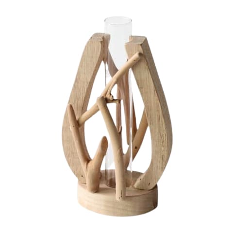 Soliflore Artisanal Bois Naturel Sculpté