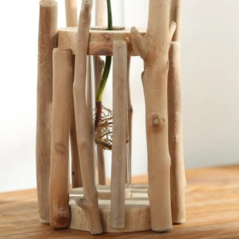 Soliflore en Bois Artisanal Créatif