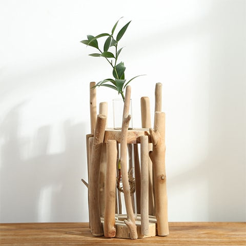 Soliflore en Bois Artisanal Créatif