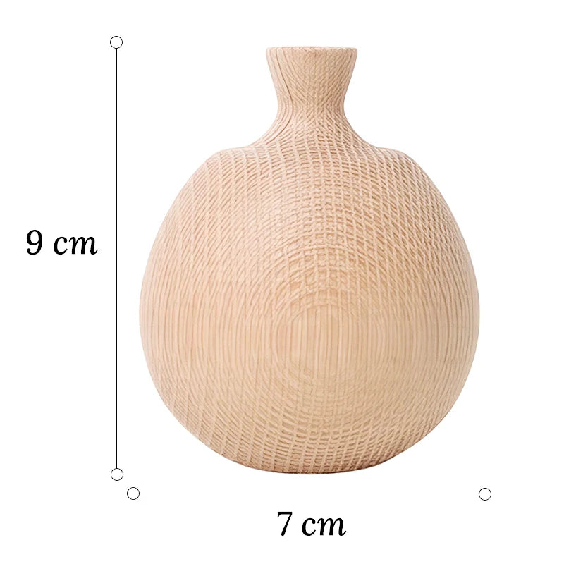Soliflore Boule avec Col Fin en Bois