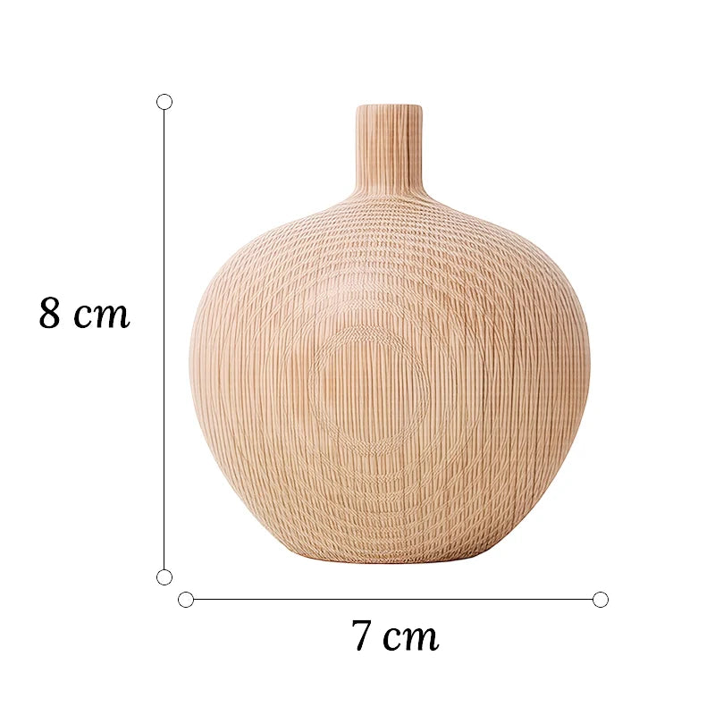 Soliflore Boule avec Col Fin en Bois