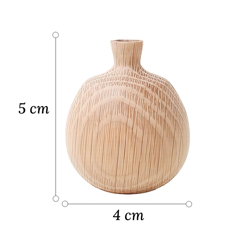 Soliflore Boule avec Col Fin en Bois