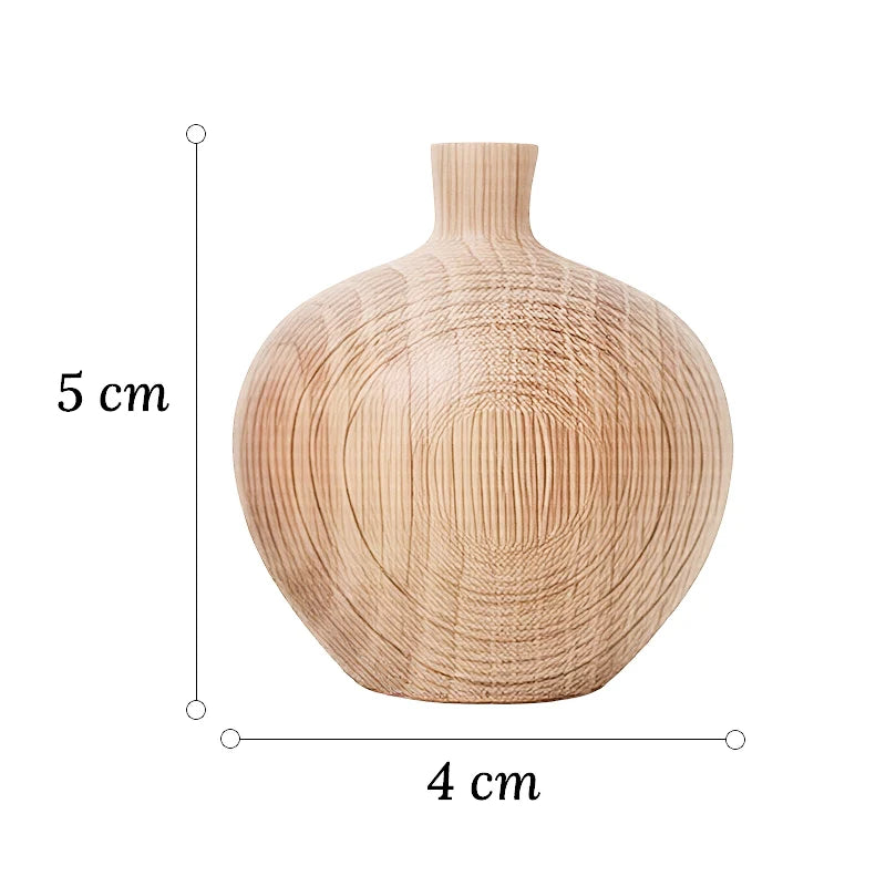 Soliflore Boule avec Col Fin en Bois