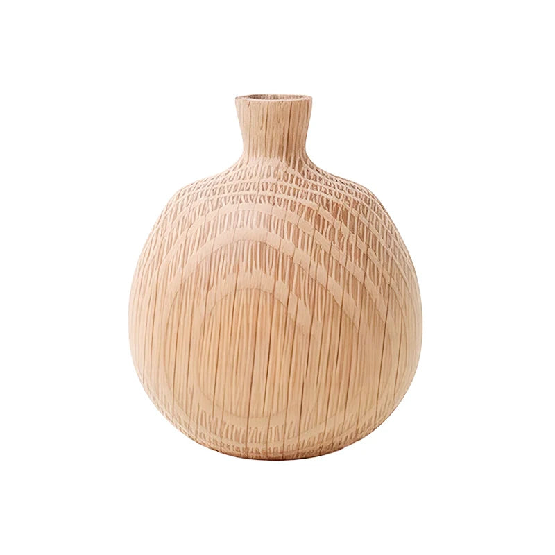 Soliflore Boule avec Col Fin en Bois