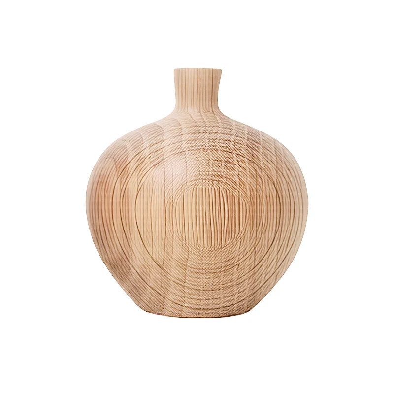 Soliflore Boule avec Col Fin en Bois