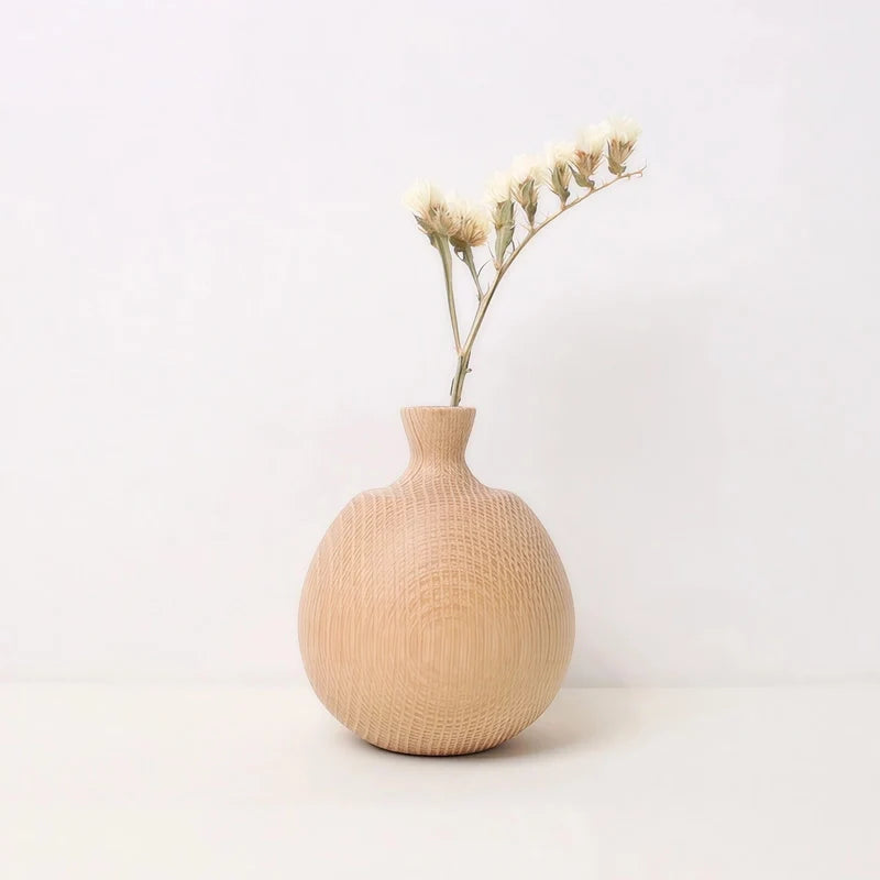 Soliflore Boule avec Col Fin en Bois