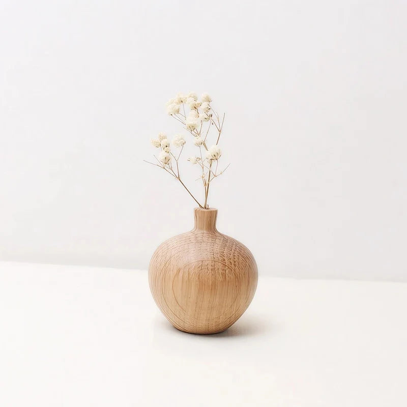 Soliflore Boule avec Col Fin en Bois