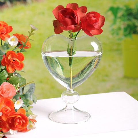 Soliflore Cœur Transparent sur Pied