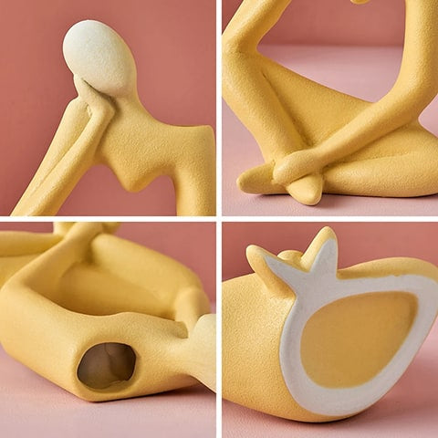 Vase Soliflore Design Figurine Pensive