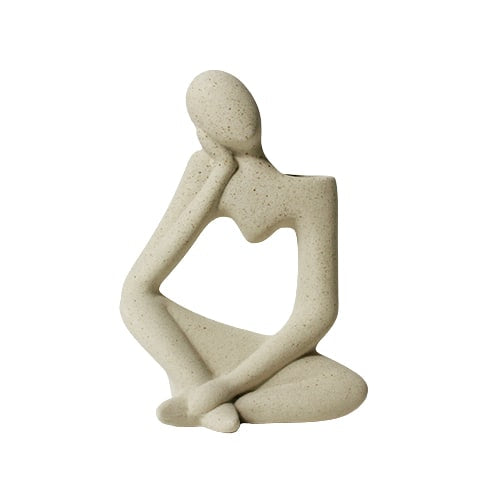Vase Soliflore Design Figurine Pensive