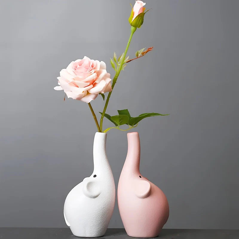Soliflore Éléphant Rose Blanc ou Bleu