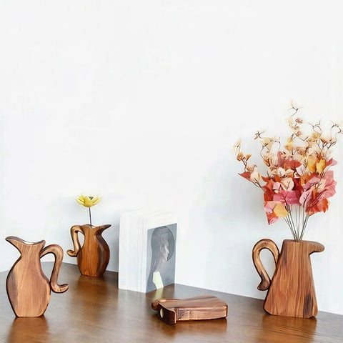 Soliflore en Bois Forme Cruche
