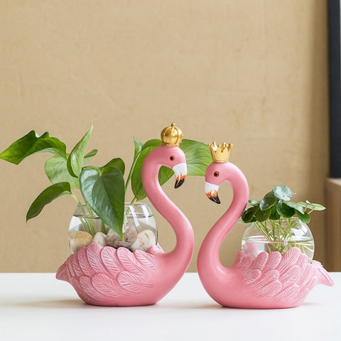 Soliflore Flamant Rose Couronné