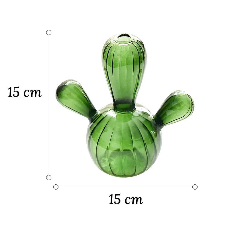 Soliflore Forme Cactus Vert Foncé Translucide