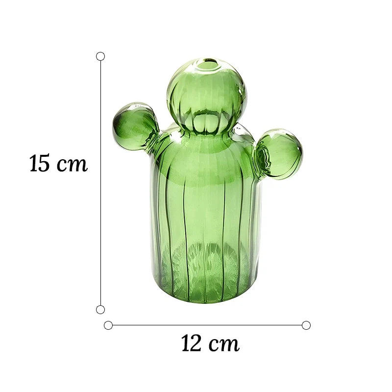 Soliflore Forme Cactus Vert Foncé Translucide