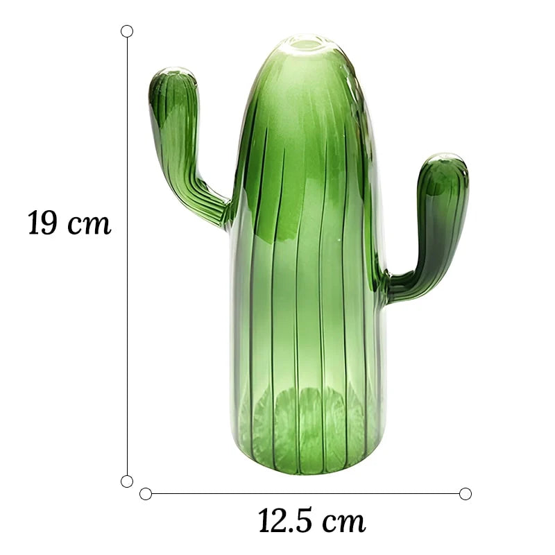 Soliflore Forme Cactus Vert Foncé Translucide