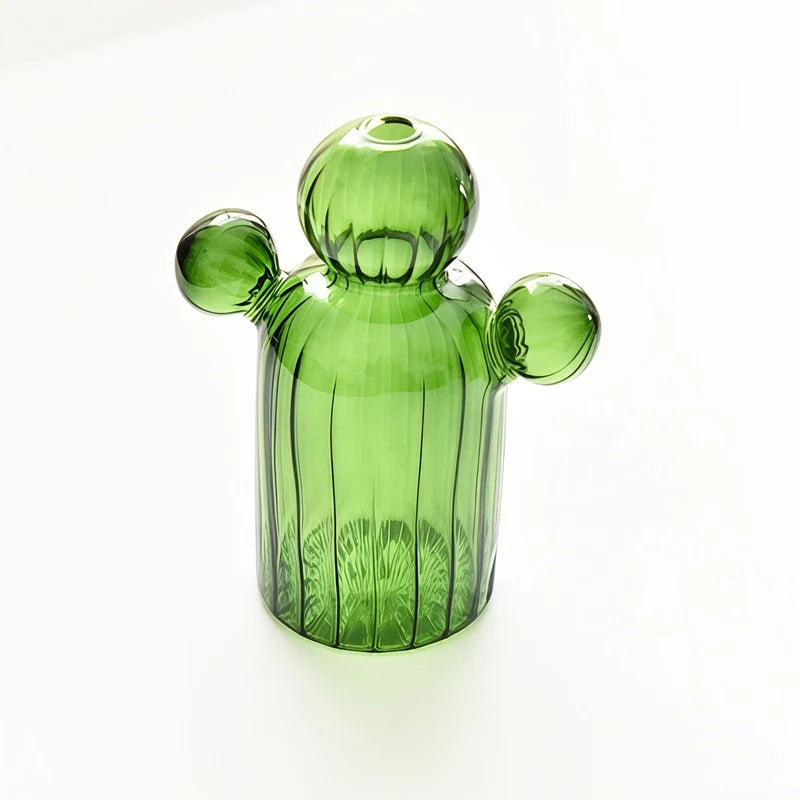 Soliflore Forme Cactus Vert Foncé Translucide