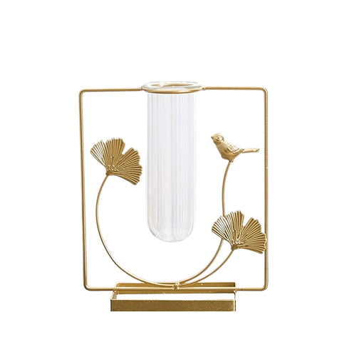 Soliflore Gold Oiseau et Feuilles de Ginkgo