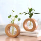 Soliflore Rond en Bois avec Tube