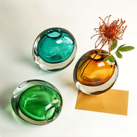 Soliflore Rond Transparent et Coloré