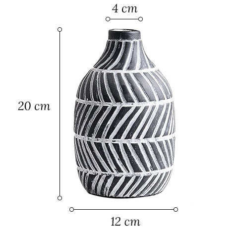 Vase Original à Rayures Obliques Deux Couleurs